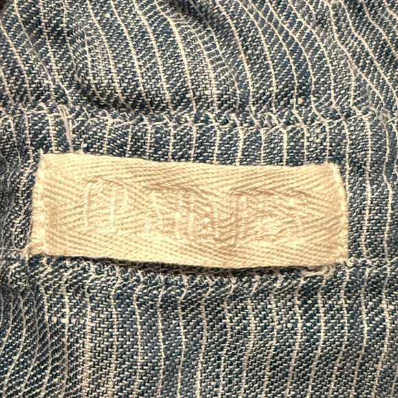 CP Shades Blue & White Linen Stripe Shirt Dress Beach Coverup Size Small - Picture 3 of 8